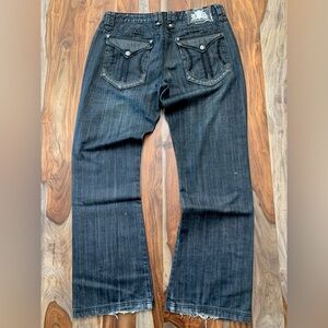 Rebel Spirit Black Jeans with Leather Details